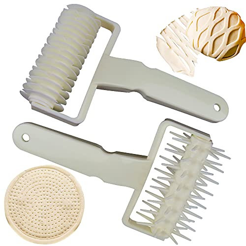 XiXiRan Celosía Cortador de Rodillo, 2Piezas Rodillo Enrejado Pizza, Masa Celosía Cortador Rodillos, Acoplador de Masa para Pizza, Accesorios de Cocina (Rodillo+Pasador de Rodillo)