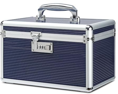 HEWEI WORKS Medikamentenkoffer mit Kombination.Geeignet für die Lagerung von Medikamenten und wichtigen persönlichen Gegenständen. Einschließlich kleiner tragbarer Pillendose (Blau, Medium)