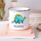 Tazza personalizzata con nome Tazza per bambini Dinosauro personalizzata con nome Tazza da caffè Bomboniere per feste di compleanno per bambini Bambini Natale Ragazzi amano i dinosauri Regalo di Sa