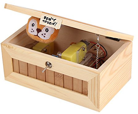 Ursprüngliche Nutzlose Box,Nutzlose Box AHolz,Holzkiste Spielzeug Hölzernen USB ikbox Süßer Tiger Lustiger Interaktiver Strbekämpfung Spielzeug Schreibtiscekoration
