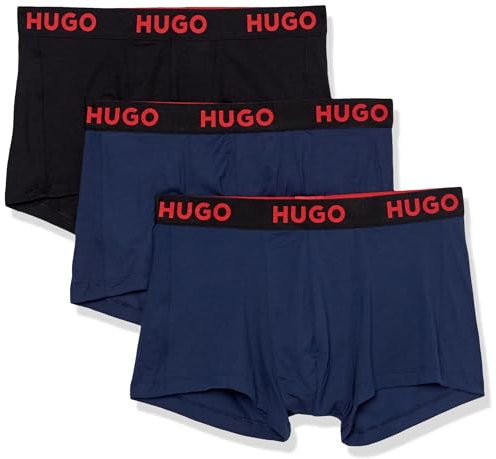 HUGO Herren Nebula Trikot-Hose, 3er-Pack Badehose, Stormy Black/Deep Sea Blue/Deep Sea Blue, Medium