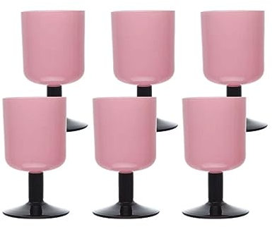 PEKJI Bicchieri da vino moderni Bicchieri da cocktail in vetro rosa Set di bicchieri da whisky creativi rossi 300 ml / 10,1 once