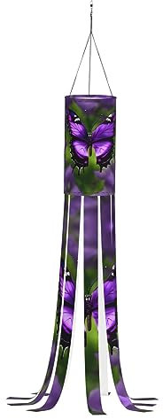 Exquisita manga de aire de mariposa púrpura: el accesorio definitivo para decoración de Halloween, Navidad y vacaciones