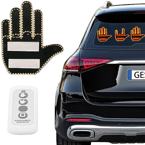 Lumière de geste de doigt avec télécommande 2023 - Lumière LED pour vitre arrière de voiture - Gadgets de voiture amusants et panneaux de signalisation routière - Cadeau d'Halloween pour homme et
