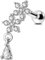 OUFER 16G Dangle Helix Piercings Chirurgenstahl Conch Ring Tragus Studs Blume knorpel Ohrpiercing Ohrring CZ Gold Silber Cartilage Earring Ohr Lobe Schmuck