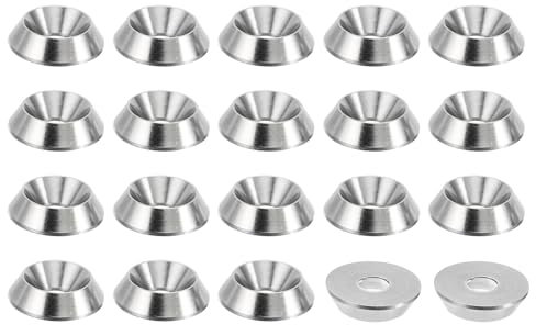 PATIKIL M4 Rifinitura Svasato Rondella, 20pz 13mm Dia. 3.2mm Rondelle a Testa Svasata Alto 304 Inox Acciaio Tazza Rondella Vite Rondelle a Tazza Guarnizione per Industriale Costruzione