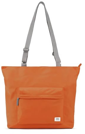 ROKA Trafalgar Medium Tote Bag with Zip for Women & Men - Nylon Tote Bag with Compartments & Adjustable Strap for Work & School - Burnt Orange