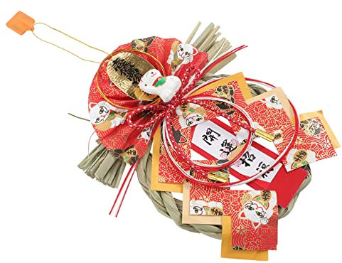 UKCOCO Pendentif Paille Couronne De Paille Japonaise Fournitures De Nouvel an Décoration Japonaise en Paille Ornement Suspendu Ménage Ornements Fleurs Séchées