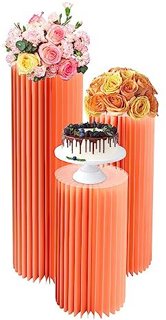 Hochzeits-Mittelstücke 3er-Pack - Faltbare Papiersäulen Blumenständer - Party-Dekoration für Hochzeiten und Events - Stabile