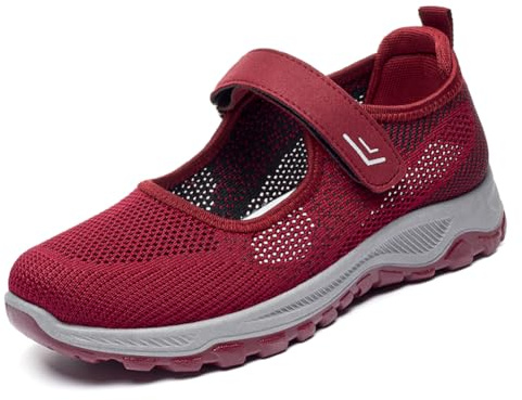 WDRHC Femmes Chaussures d'infirmière Confortables Chaussures de Marche Semelle antidérapante Chaussures de Sport Cadeau Sneaker décontracté Chaussures De Sport Eté Légères Rouge
