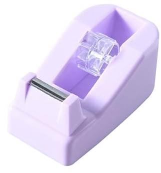 Tejpdispenser, lila mini klibbig tejp rulle skärverktyg påfyllningsbart 18 x 20 mm omslagstejp dispenser för hem skola kontor