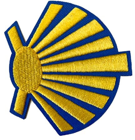 Blason/Écusson Coquille Saint-Jacques jaune-bleu