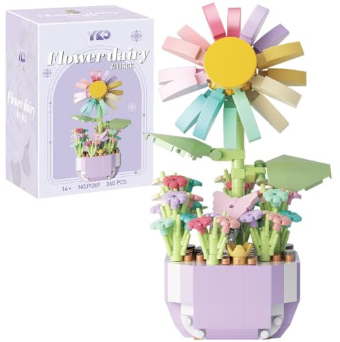 CYGMRFH Fiori Giocattoli da Costruzione Mazzo Mattoncini kit di Bouquet di Fiori Creativi Fiori Eterni Collezione Botanica per Adulti per Decorare la Stanza Regali per Uomini e Donne