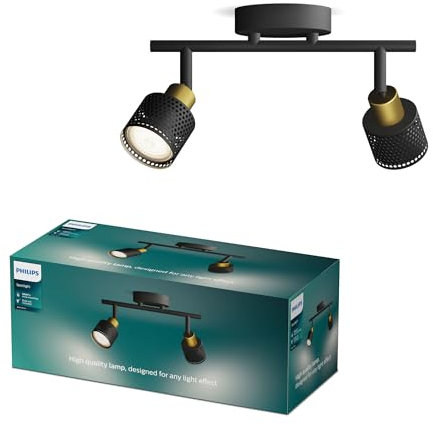 Philips Niall LED 2er Spotleuchte, GU10 Lampe nicht enthalten, Messing, IP20, Gold