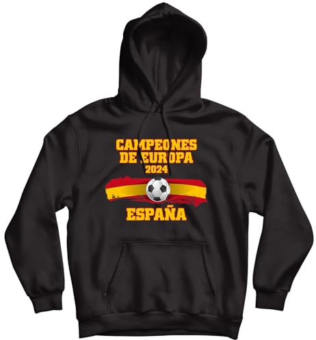 lepni.me Sweat à Capuche de Football Espagne | Drapeau Espagnol Insigne | Coupe du Monde 2022 Champions du Championnat d'europe 2024 Meilleurs Fans (XXL Noir Multicolore)