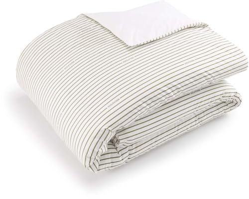 Tommy Hilfiger Bettwäsche-Garnitur Two-Tone Stripes Farbe Sequoia Größe 200x200+2x80x80