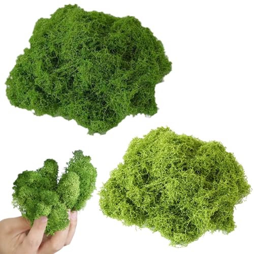Tcnzdy 150g Moos, Deko Moos KüNstlich, Moos Zum Basteln Kunstmoos Kunstmoos Zum Dekorieren für Gartenkunst/Wanddekoration/Floristen Dekor/Oster Tischdekoration/Hochzeitsdekoration/DIY Set