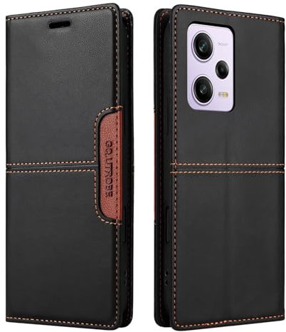 Netany Compatible pour Xiaomi Redmi Note 12 Pro 5G /POCO X5 Pro 5G Coque de téléphone, étui Portefeuille avec Porte-Carte Rabat en Cuir Étui en Cuir de Protection magnétique (Noir)