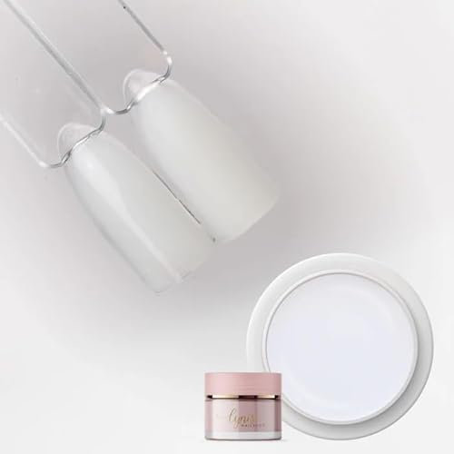 No File Aufbaugel für Gelnägel MILKY WHITE Milchig Weiß 15ml für Profis & Anfänger als UV Gel SELBSTGLÄTTEND OHNE FEILEN · für UV & LED geeignet · pinchbar, mittelviskos · Lynis-Nailshop.de