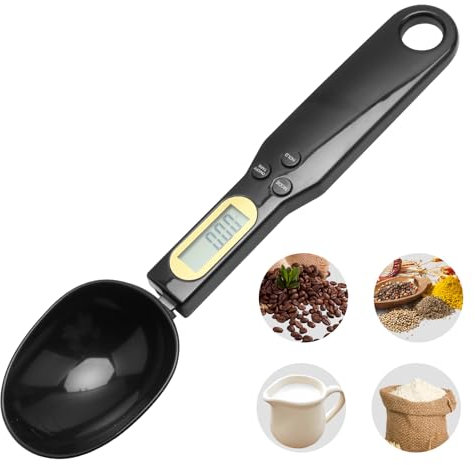 Digital Measuring Spoon,Electronic Weighing Spoon Scale 500g/0.1g High Precision with LCD Screen Display,Removable Washable Mini Kitchen Scales for Baking Seasoning and Pet/Dog/Cat Food Measuring