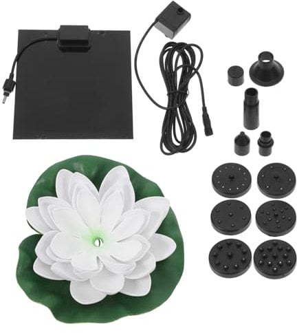 Yardwe Solar-wasserbrunnen Für Teich Solarbetrieben Lotus-design Vogelbad Klein Garten-dekoration Draußen Schwimmend Wasserspringbrunnen