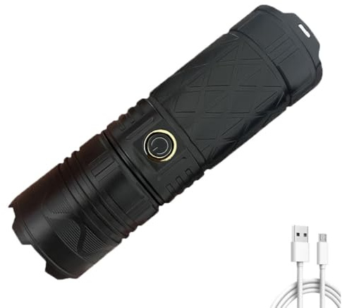 Rechargeable P50 LED Flashlight with Adjustable Zoom, Torches LED Super Bright Flashlight, Adjustable Focus Flashlight, High Lumens Rechargeable Torch, Waterproof Outdoor Flash Light for Camping
