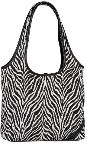 TOM TAILOR Denim Lidora Damen Shopper Umhängetasche Reißverschluss Groß Schwarz