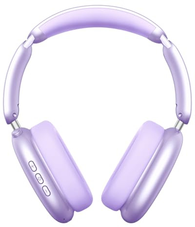 Wentronic Y02 Active Noise Cancelling Headphones,60H Battery,5 EQ Music Modes,Hi-Res Audio,Deep Bass,Foldable Wireless Over Ear Bluetooth 5.4 Headset,Breathable Leather Earpads (Purple)