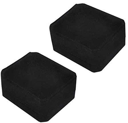 iSuperb Halskette Geschenkbox, 2PK Schwarz Schatulle Beflockung Schmuckbox Halsketten Armband Geschenkbox Schmuckkästchen für Schmuck-Schaufenster
