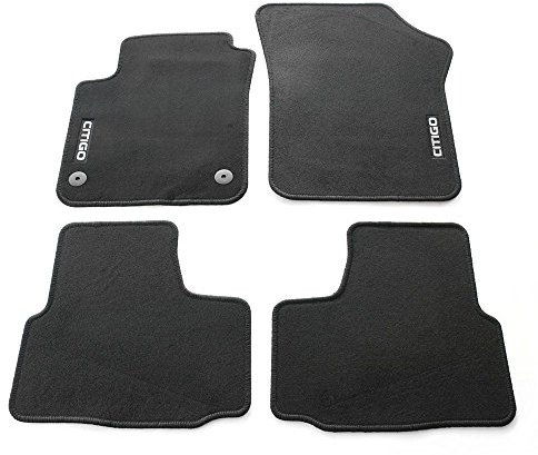 Skoda 1ST061404R Textil Fußmatten 4X Stoffmatten mit CITIGO Schriftzug *** nur für 2-Türer ***, schwarz