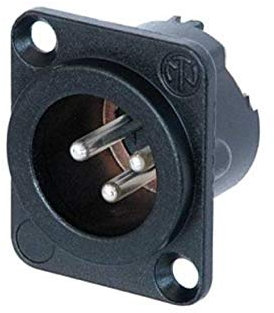 Neutrik XLR Chassis DLX Series Crimp 3-Pol Male schwarz, Kontakte silber