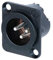 Neutrik XLR Chassis DLX Series Crimp 3-Pol Male schwarz, Kontakte silber