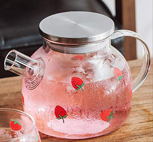 Tetera De Fresa Vaso De Agua Fría Resistente Al Calor Tetera A Prueba De Explosión De Alta Temperatura 1000Ml