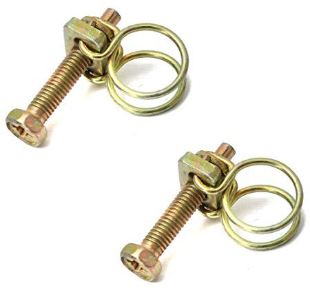 LKXHarleya 2 Pcs Double Wire Hose Clamp, Adjustable Brass Hose Clamp, Pipe Clip, Screw Fastener, 20-24mm