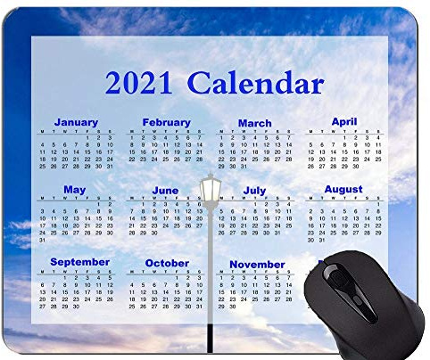 Buntes Jahr 2021 Kalender Mauspad, helle Himmelwolken Blaue Mousepads