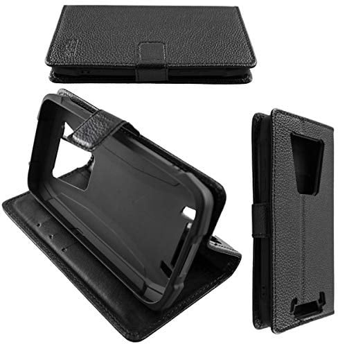 caseroxx Bookstyle-Case für Blackview BV6900 / BV6900 Pro, schwarz | Aufklappbare Buch-Schutzhülle mit Innenfächern und Rundumschutz für den Alltag, aus Kunstleder