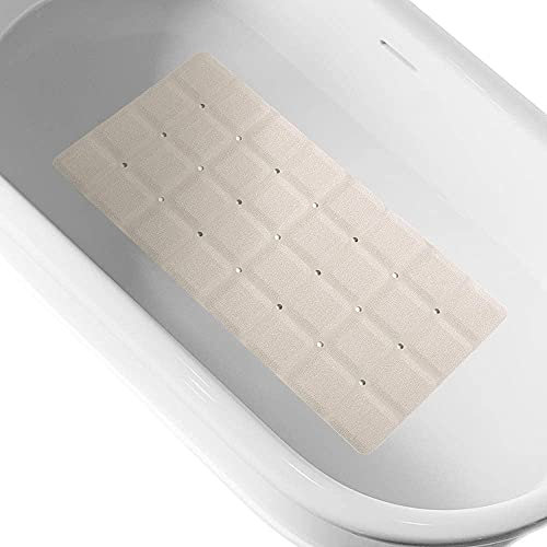 VINN DUNN Silicone Foldable Bath Mat, 100% Non-Slip Silicone, No Suction Cups Required, 72 L x 36 W cm (STONE)