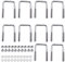 Rayong 10 Pezzi U Bulloni M6 80 x 50 mm U Bolt Acciaio INOX 304 Quadrati Bulloni U per Dadi Bulloni a U Marini Quadrati con Piastra Staffa a U Posta