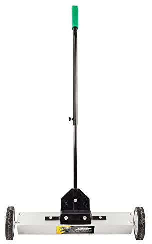 Bonnlo 61 CM/ 24-inch Rolling Magnetic Pick-Up Sweeper | 23 KG/ 50 Lbs Capacity, with Quick Release Latch & Telescoping Handle, for Nails Needles Screws Collection, Easy Cleanup