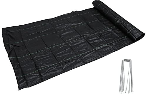 YARNOW Unkrautvlies Zur Unkrautbekämpfung Und Bodenerosionsreduzierung Mit Befestigungsset Leicht Zu Verlegen Und Zuschneiden Für Gärten Obstplantagen Und Landschaftsgestaltung