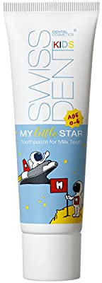SWISSDENT MY LITTLE STAR KINDERZAHNPASTA, 50 ml geschmacksneutrale Zahnpasta für Kinder von 0-6 Jahren, ungesüßt