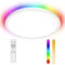 LEDYA LED Deckenleuchte dimmbar, 18W RGB Deckenlampe mit Fernbedienung, runde feuchtigkeitsbeständige Deckenbeleuchtung, 1600LM Ø295×25mm