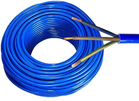 Hilark Electrical round flexible installation cable H07BQ-F 3g2.5 mm2 in rubber insulation and polyurethane coating (25 meter, Blue)