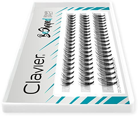 Clavier Ciglia artificiali in ciuffi B-Curl | 10 ciglia in un ciuffo | Diverse lunghezze da 6 a 14 mm | Ricerca naturale per un effetto multidimensionale (8/10/12)