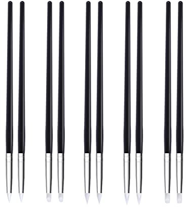 Stylo à Modeler En Argile Silicone Pinceau Silicone Stylo à Sculpture Outil ModéLisation En Argile Silicone Pour ModéLisation,Aquarelles,L'Huile,L'Acrylique,L'Art Dngles,Fabrication ModèLes Fins(10pc)