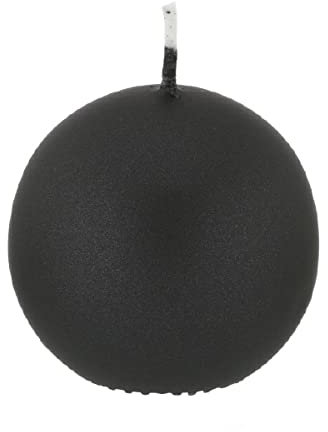 Kugelkerzen Schwarz mit Metalleffekt (Metallic Matt), Ø 7 cm, 6 Stück