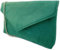 Leah Ward Women's Faux Leather/Faux Suede Leather Clutch Bag Wedding Party Evening Purse Handbags (Green)