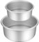 Gesentur Kuchenform Rund Backformen Set aus Eloxiertem Aluminium Antihaftbeschichtung, mit Boden Abnehmbar, 2 Größen (6/ 7)