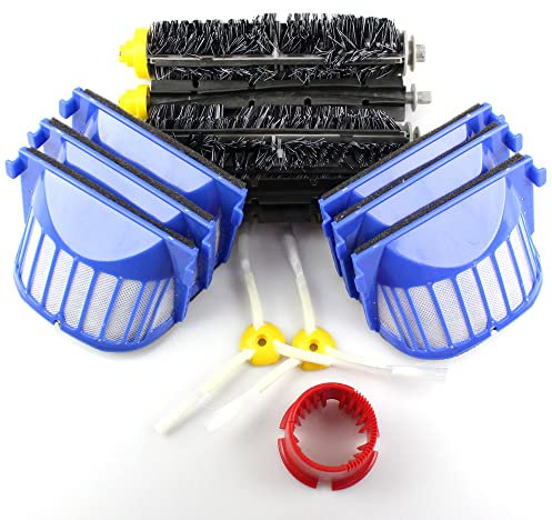 Kit di Manutenzione Premium Kit di Servizio Adatto per Robot aspirapolvere iRobot Roomba Serie 600 | Set 2 spazzole + 6 filtri AeroVac + 2 spazzole Laterali + Strumento di Pulizia