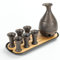 TEANAGOO Japanisches Traditionell, Sake Karaffe (170 ml) mit 6 Sake Becher (25 m) für heiße oder kalte Soju Sake Reiswein mit Servieren von Bambo Tablett-Geschenksets 10pcs/Set, T4, reguläres Krafbox